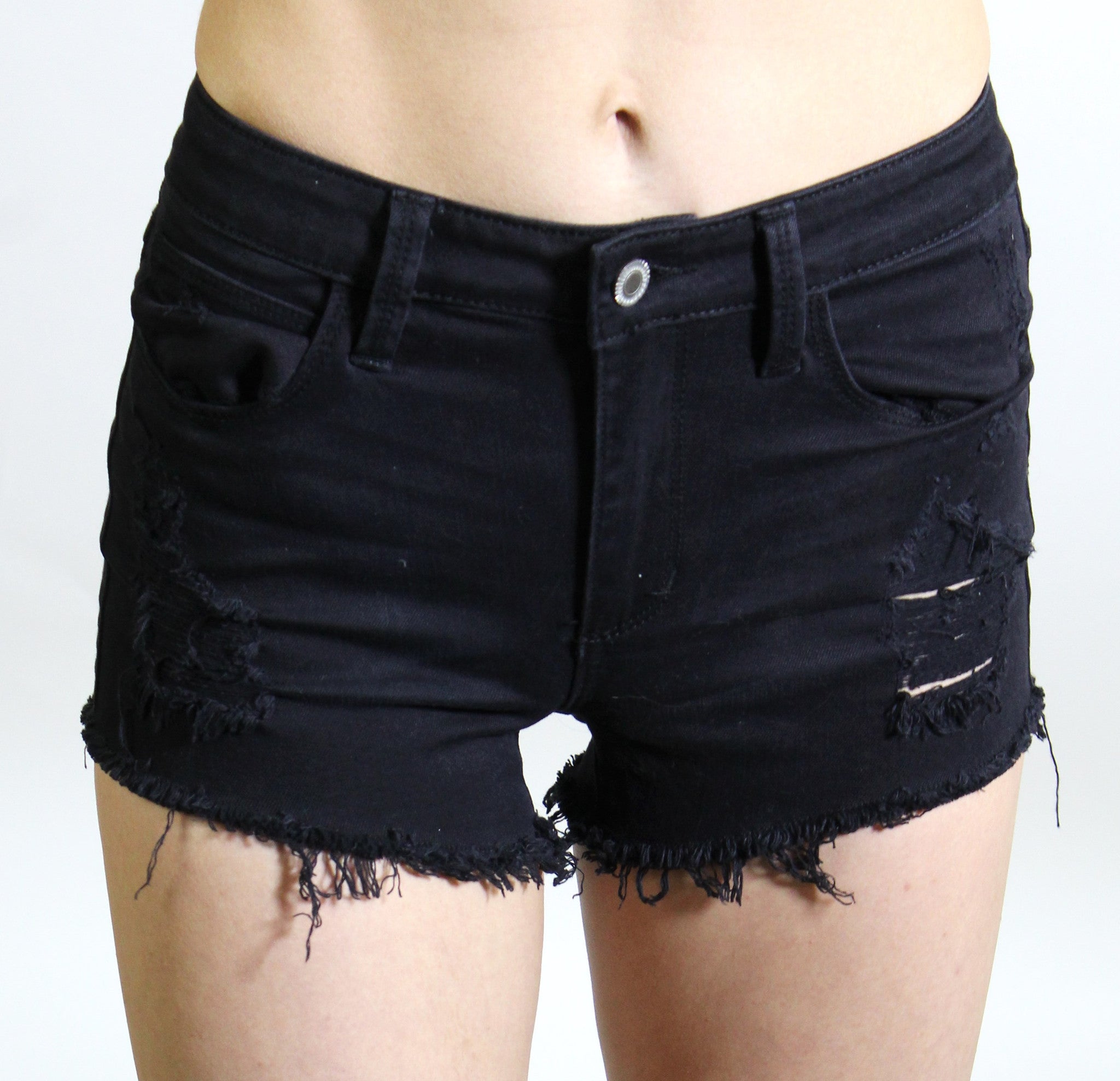 High-Rise Denim Shorts