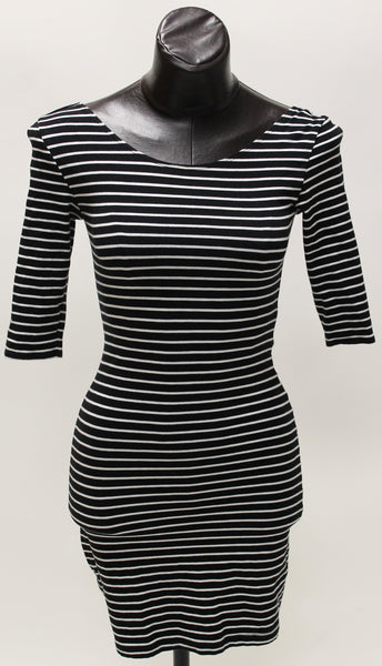 Soft Cross-Back Striped Dress